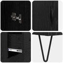 Highboard med skuffe Sort eg 69,5 x 34 x 90 cm Konstrueret træ