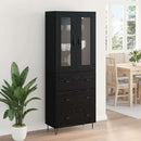 Highboard med skuffe Sort eg 69,5 x 34 x 90 cm Konstrueret træ