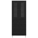 Highboard med skuffe Sort eg 69,5 x 34 x 90 cm Konstrueret træ