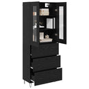 Highboard med skuffe Sort eg 69,5 x 34 x 90 cm Konstrueret træ
