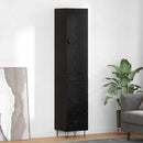 Highboard med skuffe Sort eg 34,5 x 34 x 90 cm Konstrueret træ