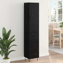 Highboard med skuffe Sort eg 34,5 x 34 x 90 cm Konstrueret træ