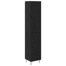 Highboard med skuffe Sort eg 34,5 x 34 x 90 cm Konstrueret træ