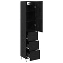 Highboard med skuffe Sort eg 34,5 x 34 x 90 cm Konstrueret træ