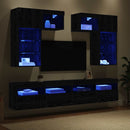 TV Vægmonteringer 6 pcs 100 x 30 x 40 cm Artisan Egetræ