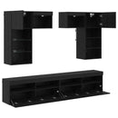 TV Vægmonteringer 6 pcs 100 x 30 x 40 cm Artisan Egetræ
