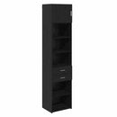 Highboard med skuffe Sort eg 50 x 42,5 x 225 cm Konstrueret træ