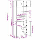 Opbevaringsskab Gammelt træ 80 x 42,5 x 225 cm Konstrueret træ