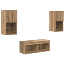 TV Væghylder Vægmonteret 4 pcs Artisan Egetræ Konstrueret træ