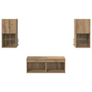 TV Væghylder Vægmonteret 4 pcs Artisan Egetræ Konstrueret træ