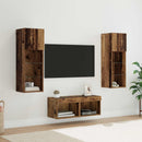 TV Væghylder Vægmonteret 4 pcs Artisan Egetræ Konstrueret træ
