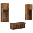 TV Væghylder Vægmonteret 4 pcs Artisan Egetræ Konstrueret træ