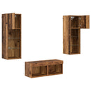 TV Væghylder Vægmonteret 4 pcs Artisan Egetræ Konstrueret træ
