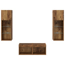 TV Væghylder Vægmonteret 4 pcs Artisan Egetræ Konstrueret træ