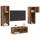 TV Væghylder Vægmonteret 4 pcs Artisan Egetræ Konstrueret træ