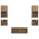 TV Vægmonteringer 8 pcs Artisan Egetræ Konstrueret træ