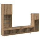TV Vægmonteringer 4 pcs Artisan Egetræ Konstrueret træ