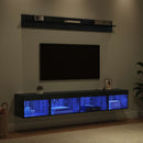 Tv vægskab sæt med LED 5 pcs Sort eg Konstrueret træ