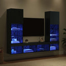 TV vægenheder med LED 5 pcs 40,5 x 30 x 102 cm Sort eg