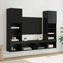 TV vægenheder med LED 5 pcs 40,5 x 30 x 102 cm Sort eg