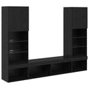 TV vægenheder med LED 5 pcs 40,5 x 30 x 102 cm Sort eg