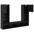 TV vægenheder med LED 5 pcs 40,5 x 30 x 102 cm Sort eg