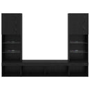 TV vægenheder med LED 5 pcs 40,5 x 30 x 102 cm Sort eg