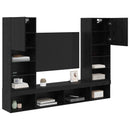 TV vægenheder med LED 5 pcs 40,5 x 30 x 102 cm Sort eg