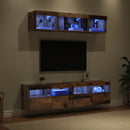 TV vægenheder med LED med LED 5 pcs Gammelt træ 80 x 30 x 40 cm