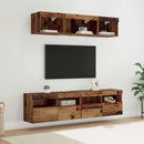 TV vægenheder med LED med LED 5 pcs Gammelt træ 80 x 30 x 40 cm