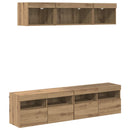 TV vægenheder med LED 5 pcs Artisan Egetræ 80 x 30 x 40 cm