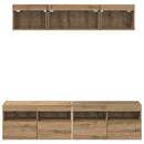 TV vægenheder med LED 5 pcs Artisan Egetræ 80 x 30 x 40 cm