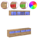 TV vægenheder med LED 5 pcs Artisan Egetræ 80 x 30 x 40 cm