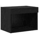 TV vægenheder med LED med LED 5 pcs Sort eg 80 x 30 x 40 cm