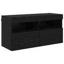 TV vægenheder med LED med LED 5 pcs Sort eg 80 x 30 x 40 cm