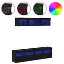 TV vægenheder med LED med LED 5 pcs Sort eg 80 x 30 x 40 cm