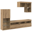 TV Vægmonteringer 6 pcs Artisan Egetræ Konstrueret træ