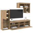 TV Vægmonteringer 6 pcs Artisan Egetræ Konstrueret træ