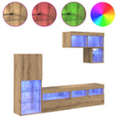 TV Vægmonteringer 6 pcs Artisan Egetræ Konstrueret træ