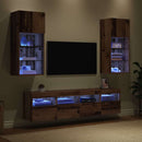 TV vægenheder med LED 5 pcs Gammelt træ 40,5 x 30 x 90 cm