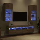 TV vægenheder med LED 5 pcs Artisan Egetræ 40,5 x 30 x 90 cm
