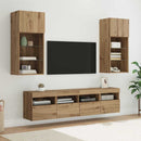 TV vægenheder med LED 5 pcs Artisan Egetræ 40,5 x 30 x 90 cm