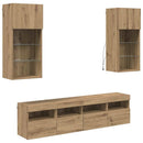 TV vægenheder med LED 5 pcs Artisan Egetræ 40,5 x 30 x 90 cm