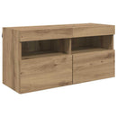TV vægenheder med LED 5 pcs Artisan Egetræ 40,5 x 30 x 90 cm