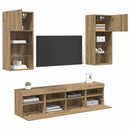 TV vægenheder med LED 5 pcs Artisan Egetræ 40,5 x 30 x 90 cm