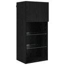 TV vægenheder med LED 5 pcs Sort eg 40,5 x 30 x 90 cm