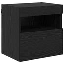 TV-skab med LED Vægmonteret 7 pcs Sort eg Konstrueret træ