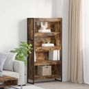 Bogskab 2 pcs Røget Eg 80 x 30 x 155 cm Konstrueret træ