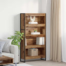 Bogskab 2 pcs Gammelt træ 80 x 30 x 155 cm Konstrueret træ