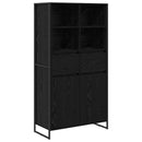 Sideboard Sort eg 81 x 36 x 150.5 cm Konstrueret træ